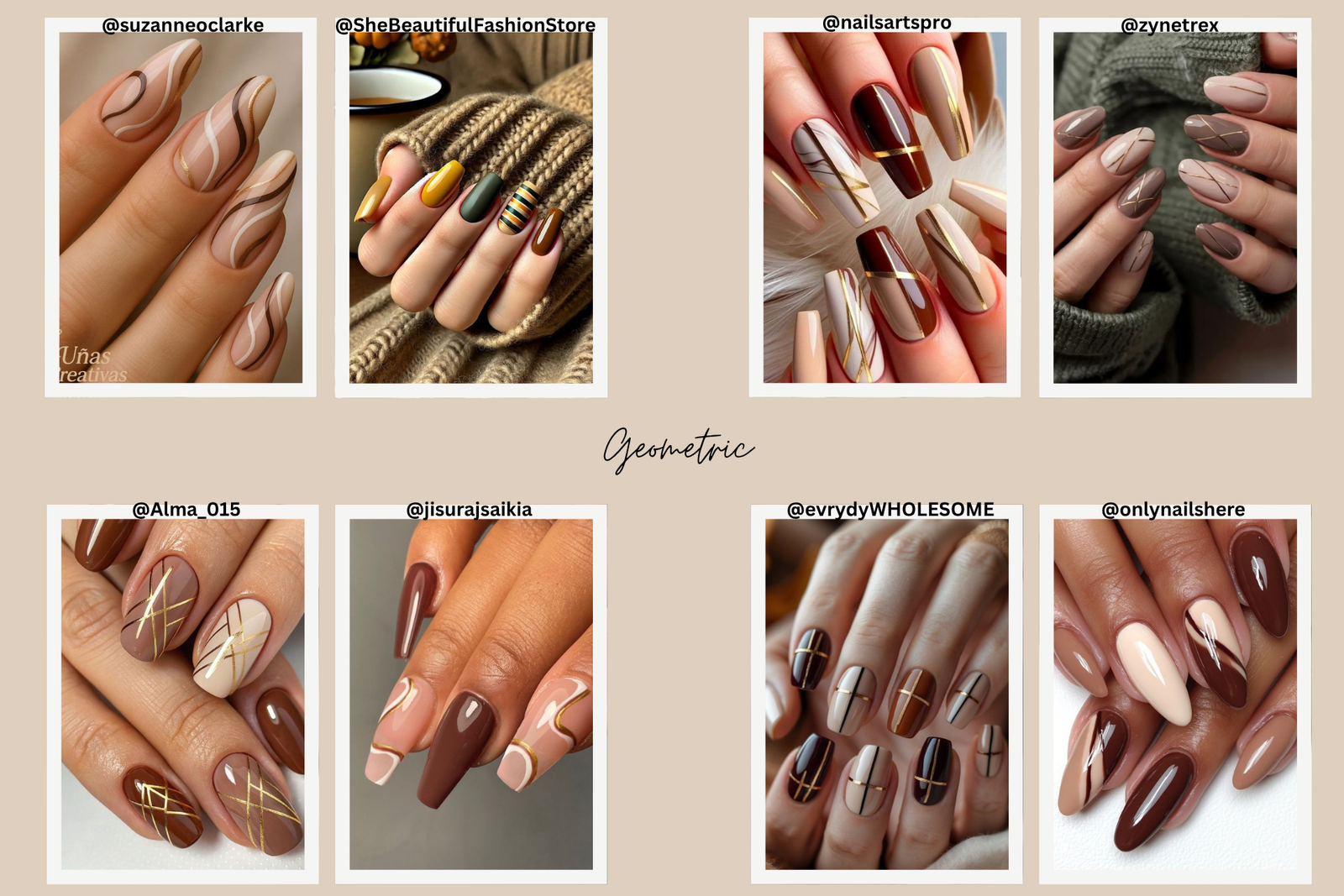 Come fare le unghie a novembre: idee e inspo particolari in fantasie geometriche