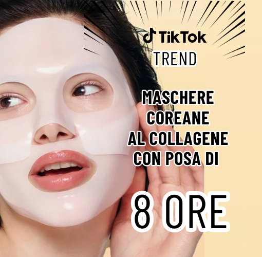 MASCHERE COREANE AL COLLAGENE CON POSA DI 8 ORE