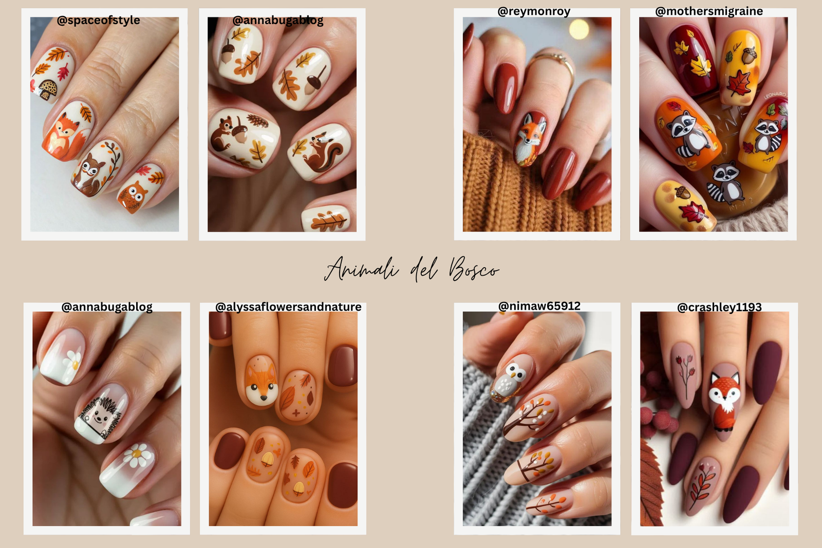 Come fare le unghie a novembre: idee e inspo particolari di animaletti del bosco 