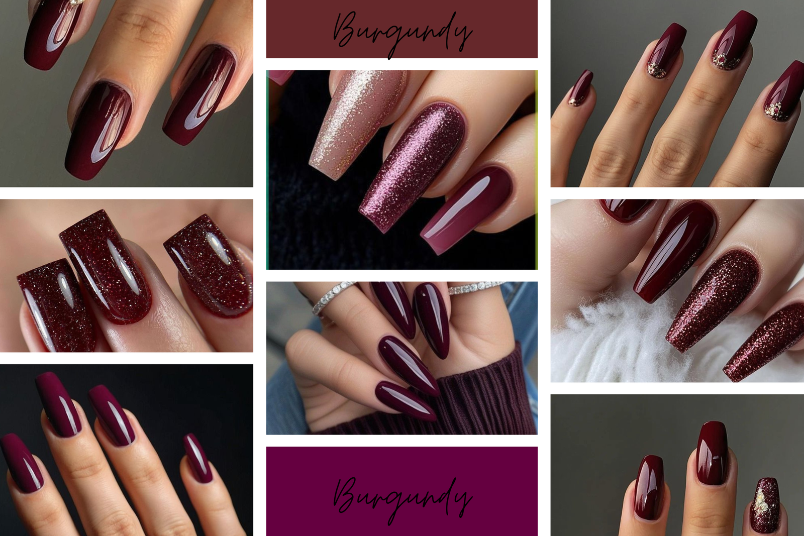 Come fare le unghie a novembre in burgundy borgogna bordeaux