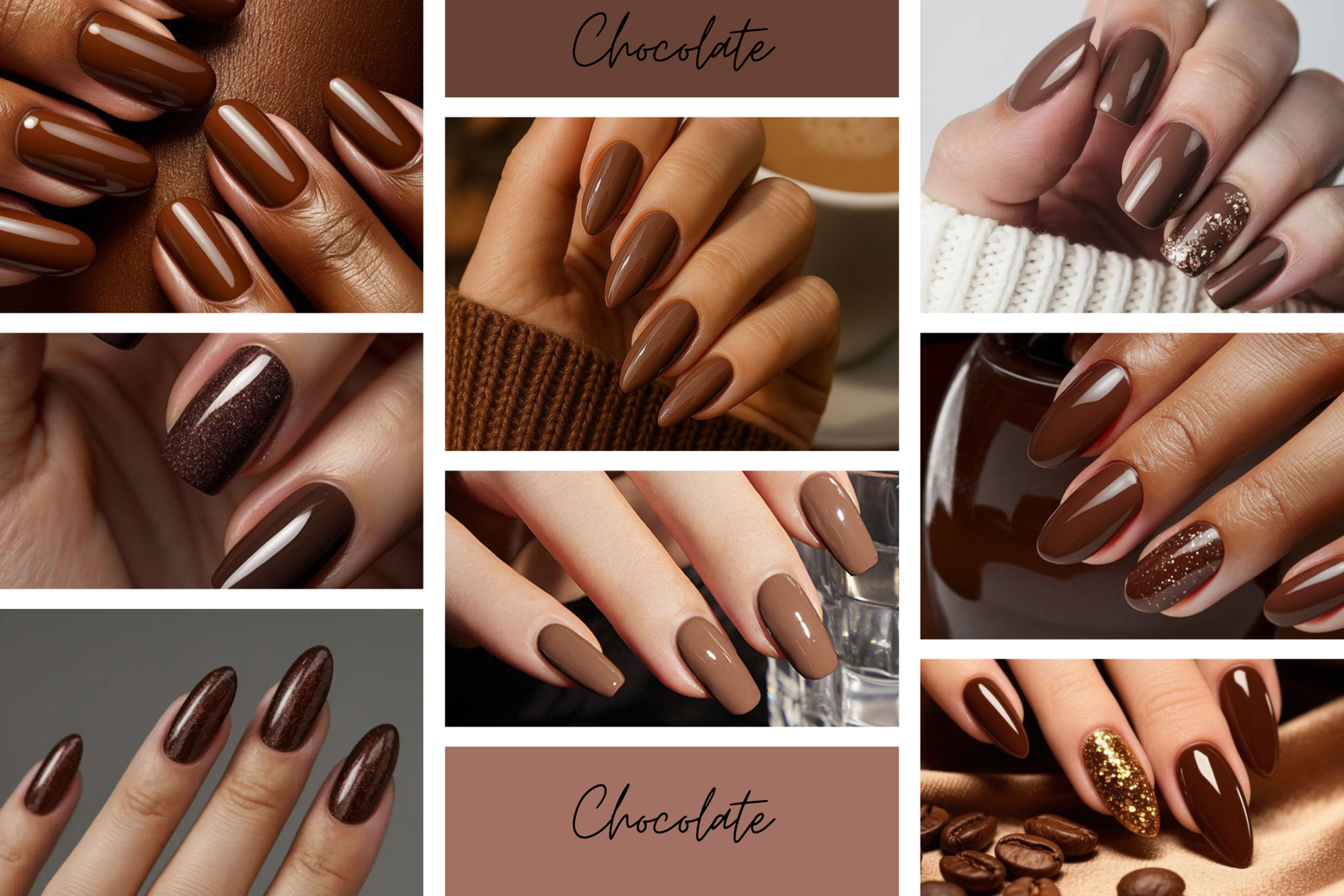 Come fare le unghie a novembre in colori cioccolato marrone