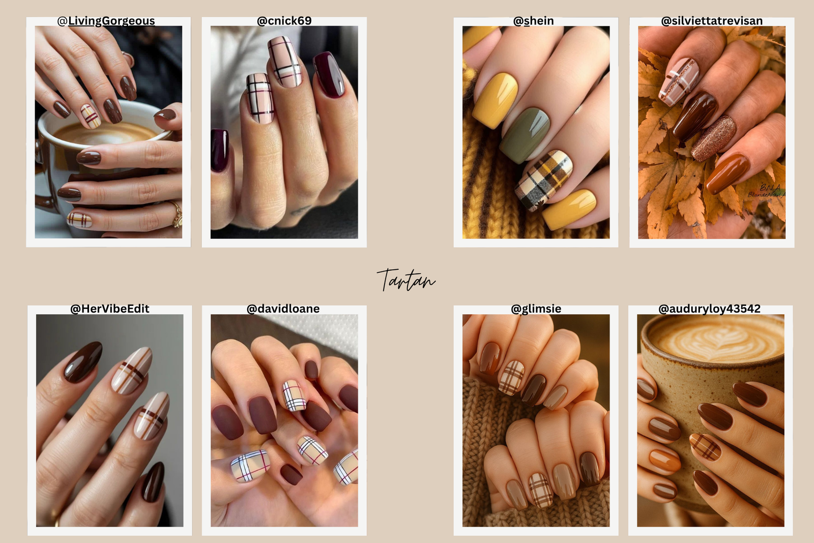Come fare le unghie a novembre: idee e inspo particolari in Tartan 