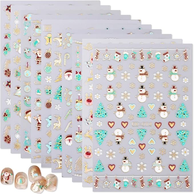 unghie natalizie con stickers