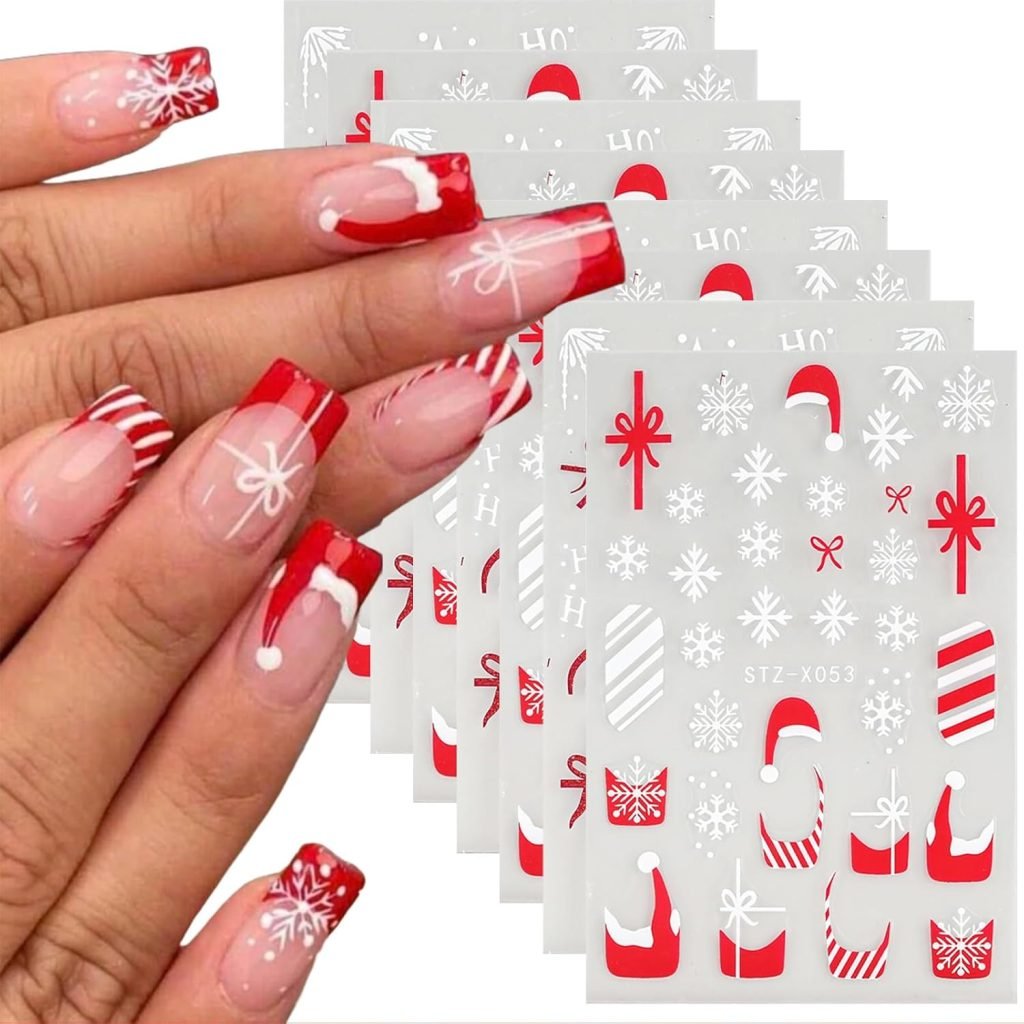unghie natalizie con stickers