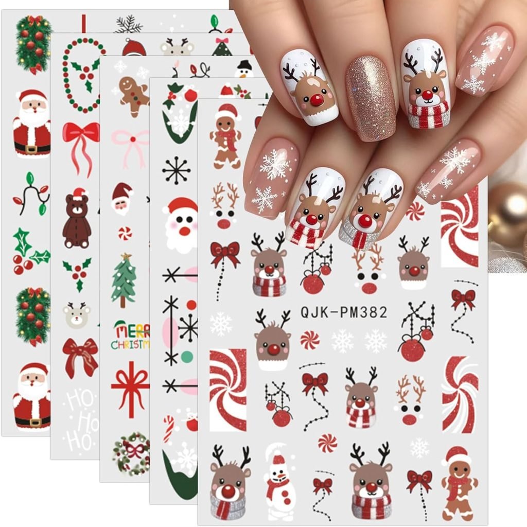 unghie natalizie con stickers