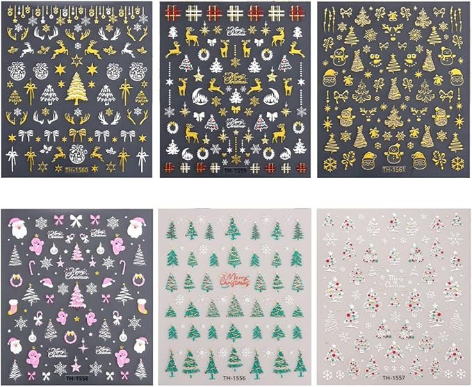 unghie natalizie con stickers