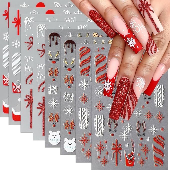 unghie natalizie con stickers
