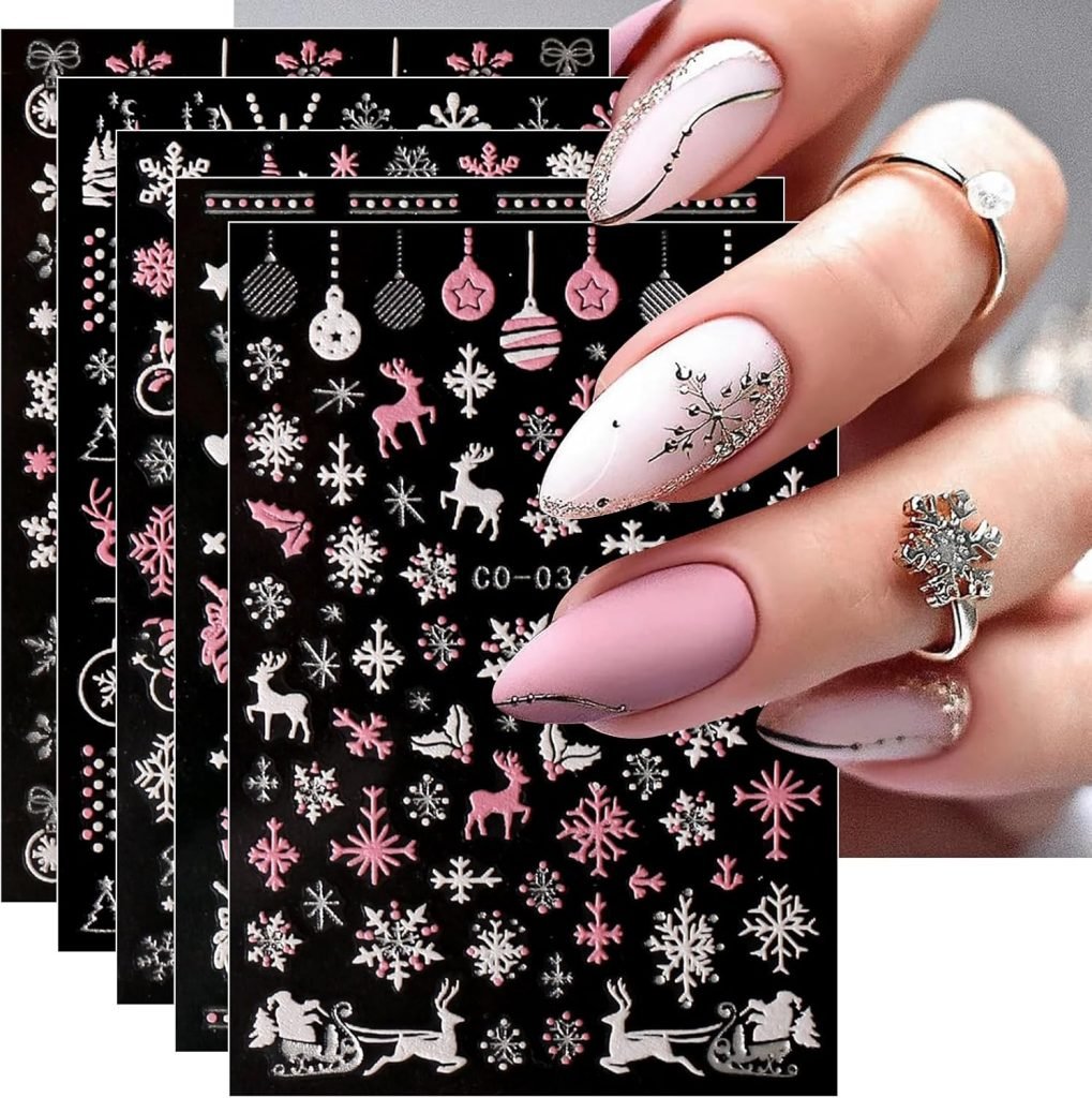unghie natalizie con stickers
