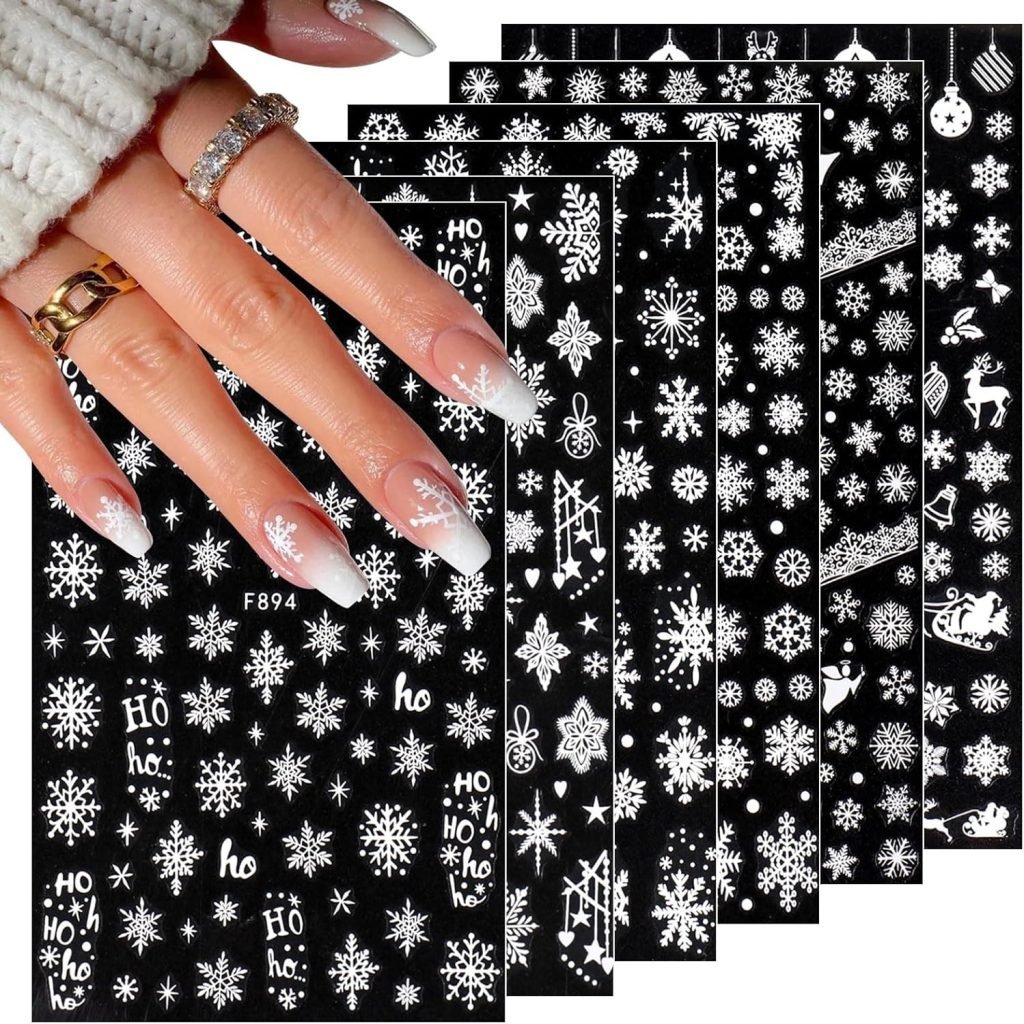 unghie natalizie con stickers