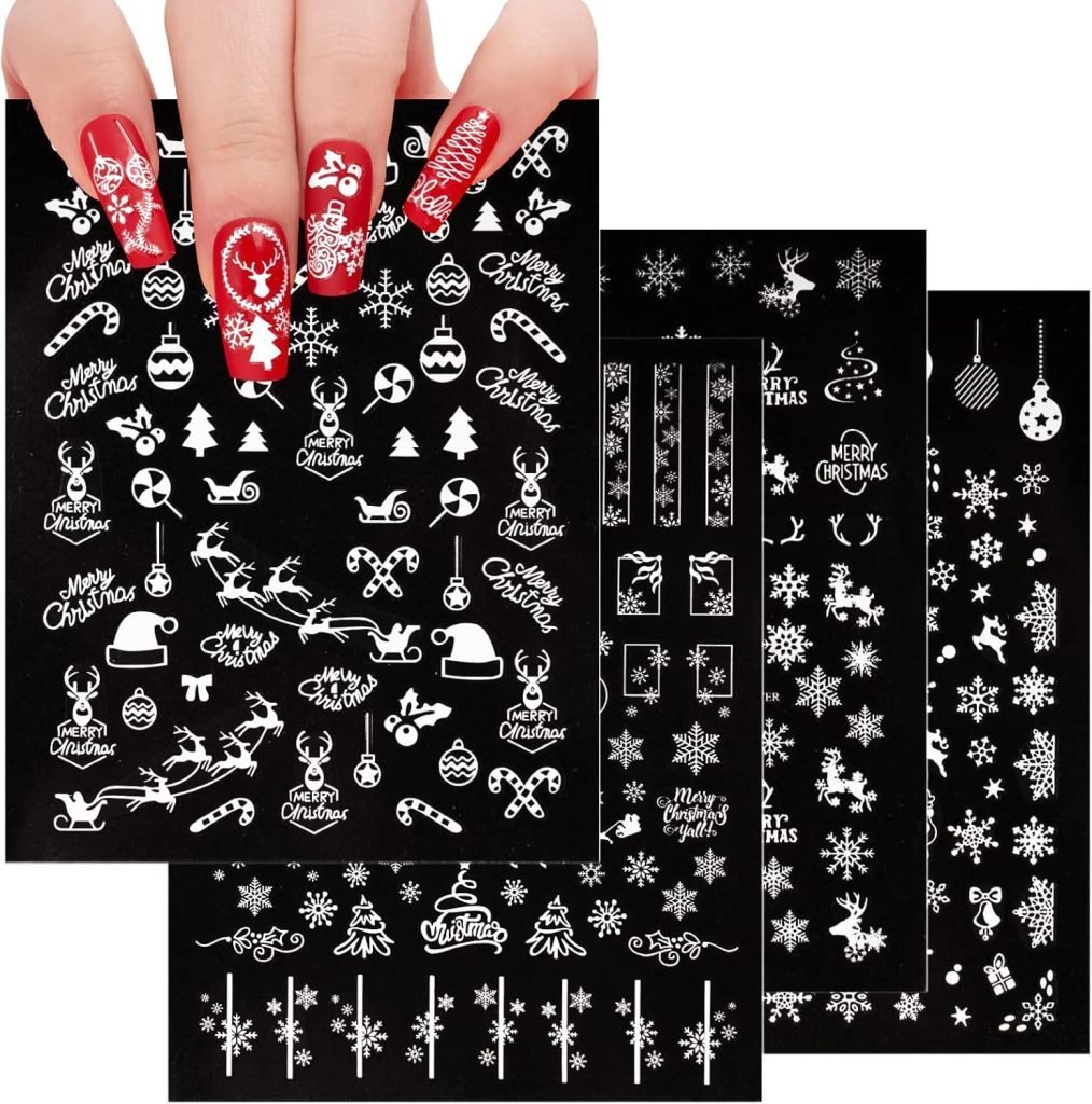 unghie natalizie con stickers