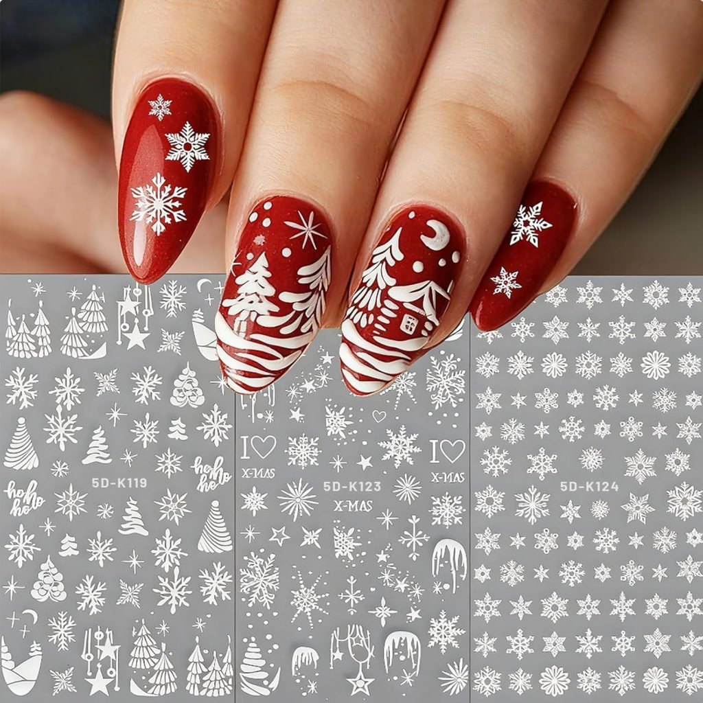 unghie natalizie con stickers