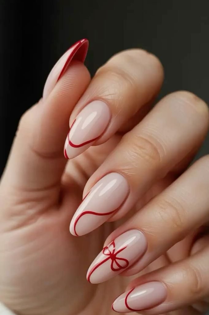 Idee Unghie Rosse Natalizie Minimal Chic