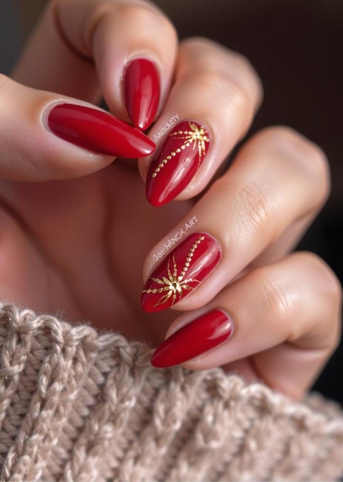 Idee Unghie Rosse e Oro