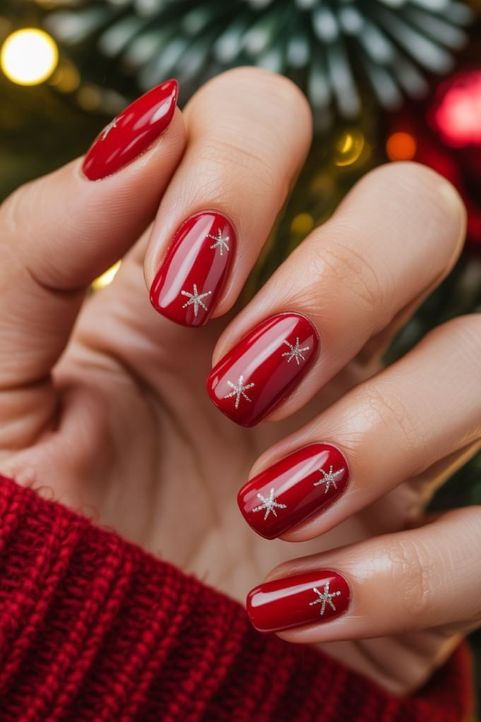 Idee Unghie Rosse Natalizie Minimal Chic
