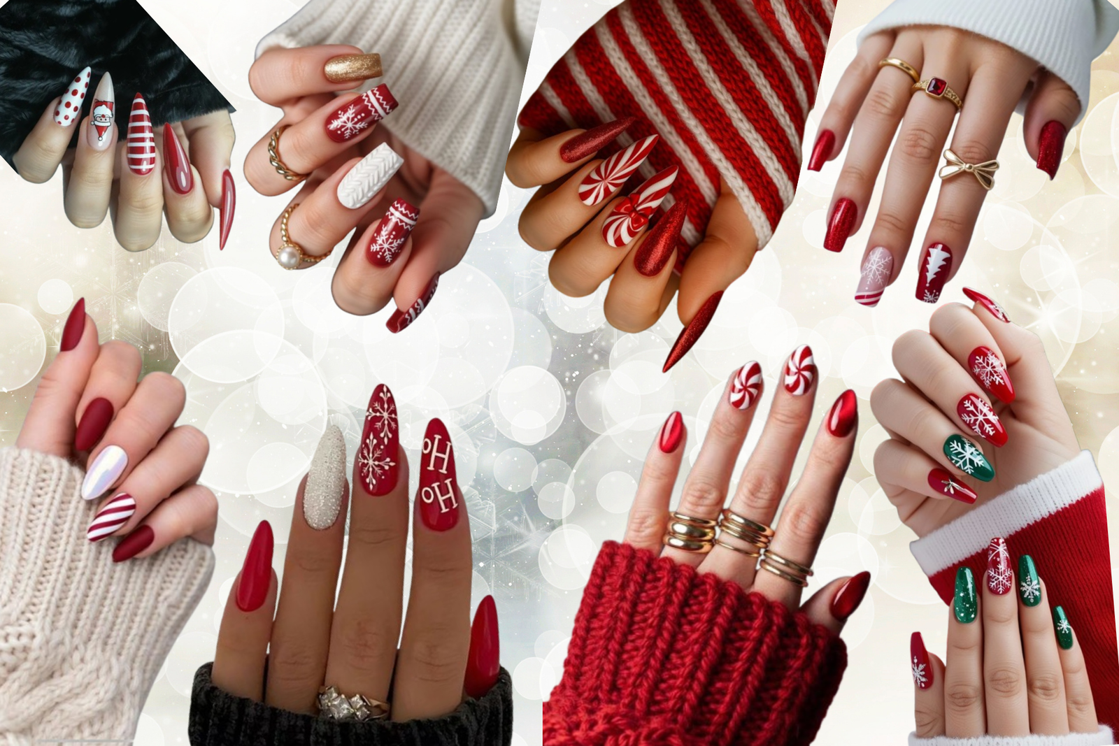 Idee unghie rosse natalizie
