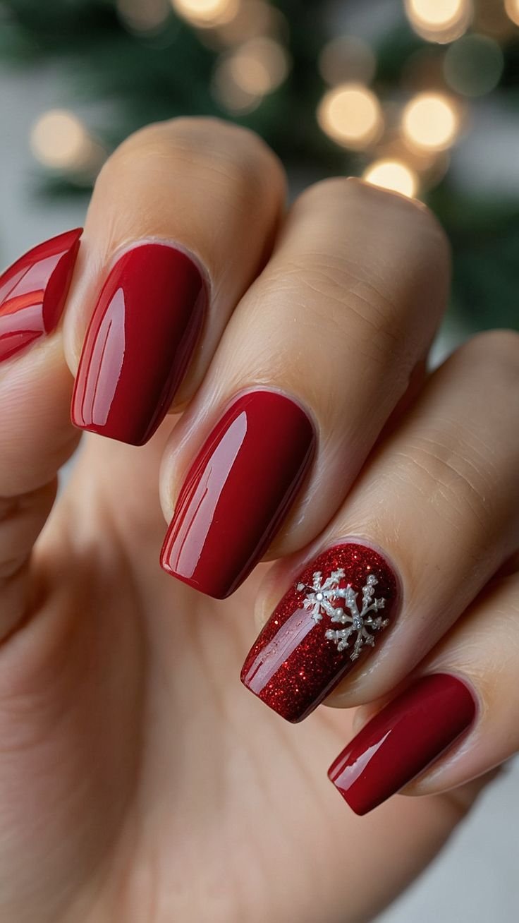 Idee Unghie Rosse Natalizie Minimal Chic
