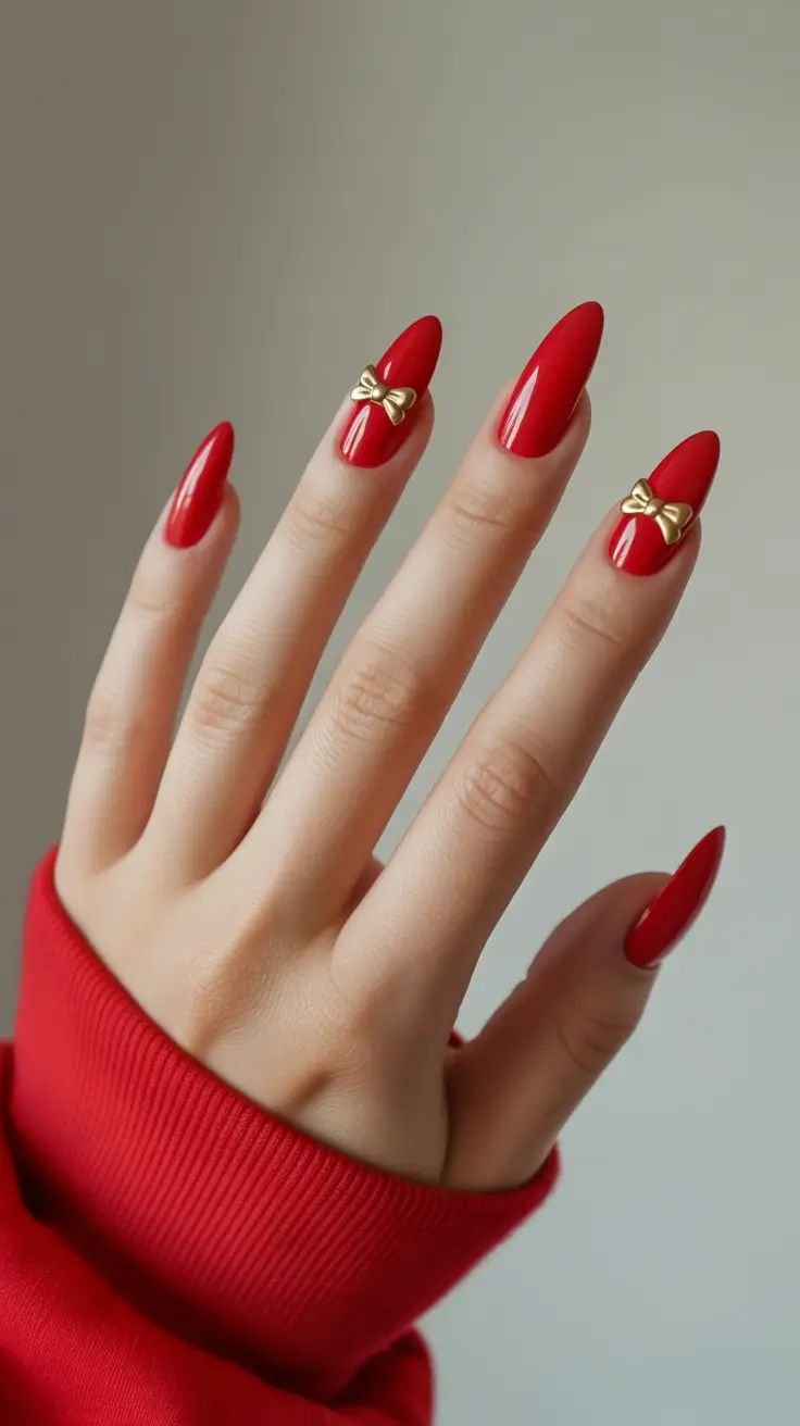 Idee Unghie Natalizie Rosse e Oro