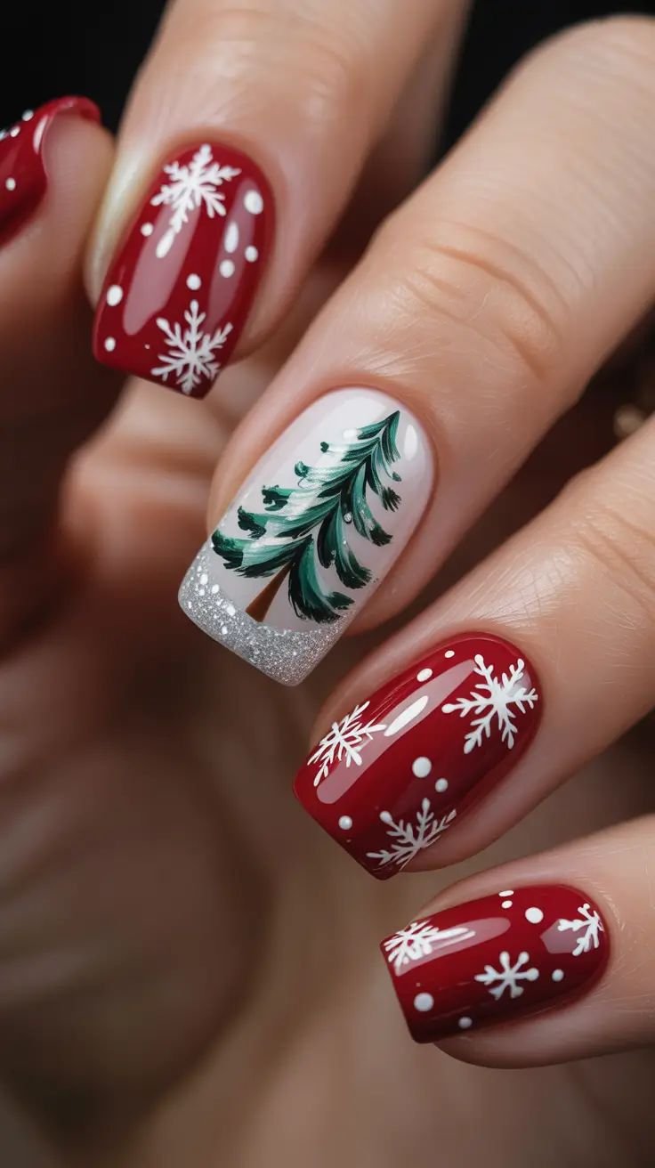 Unghie  Natalizie Rosse e Verdi (effetto Xmas vibes)
