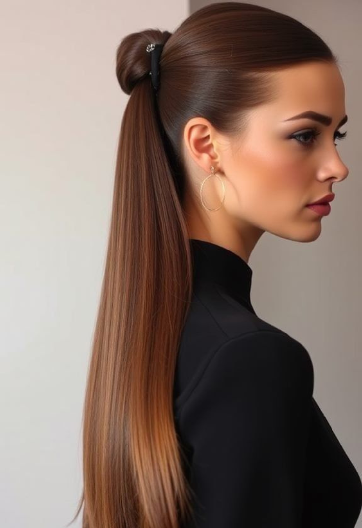 Acconciature natalizie semplici capelli lisci 