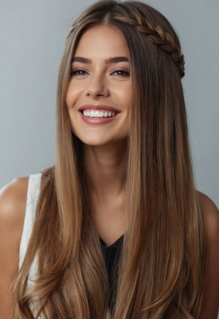 Acconciature natalizie semplici capelli lisci 