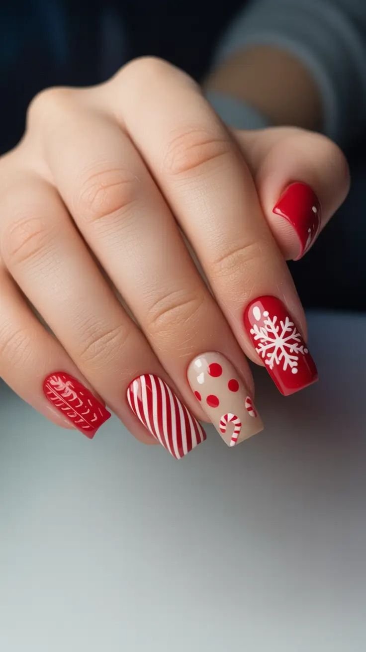 Idee Unghie Natalizie con Fiocchi di neve