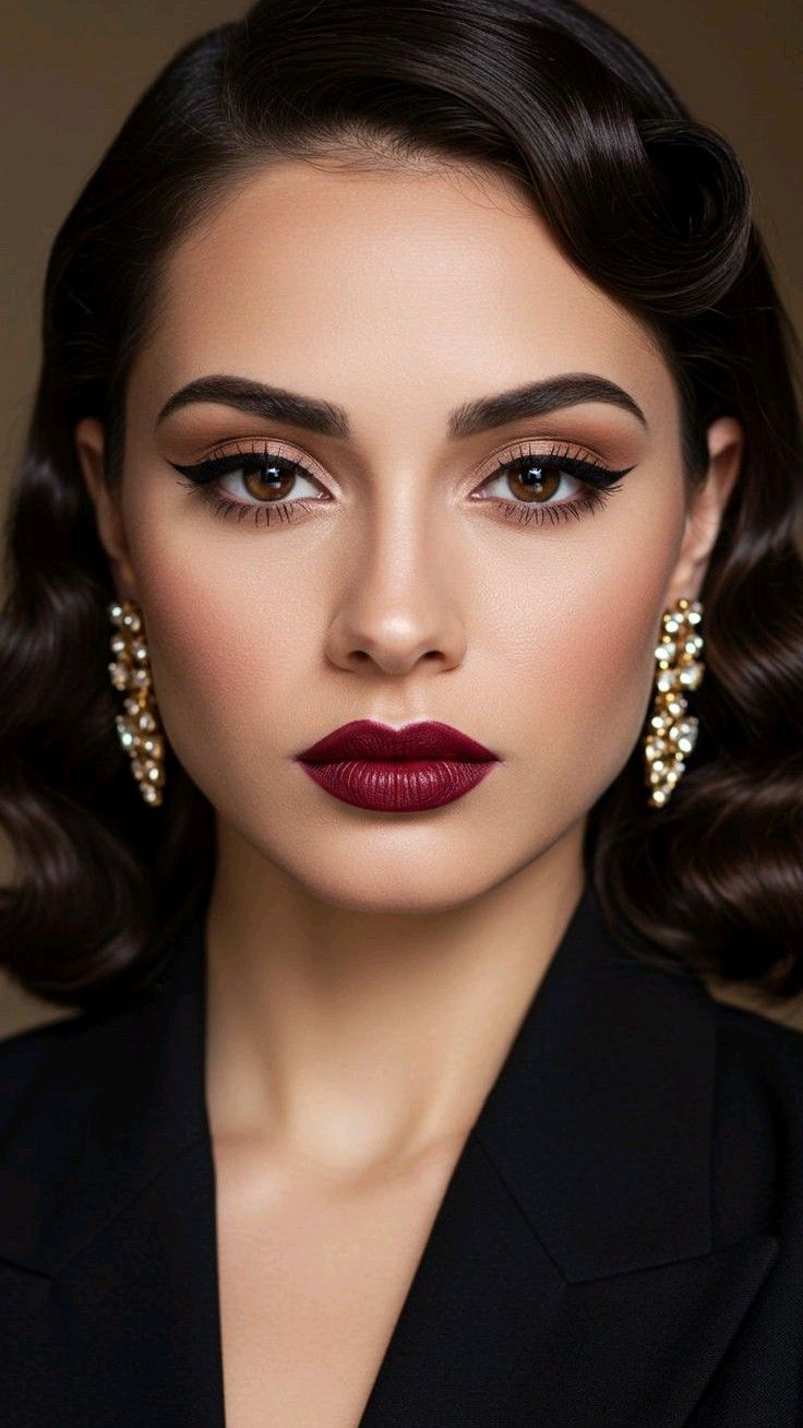 makeup rossetto rosso per tubino nero per capodanno 