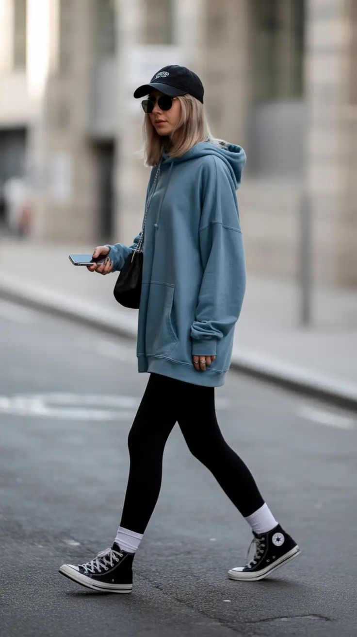 come indossare i leggings fuori dalla palestra idea di outfit indossata da ragazza cool