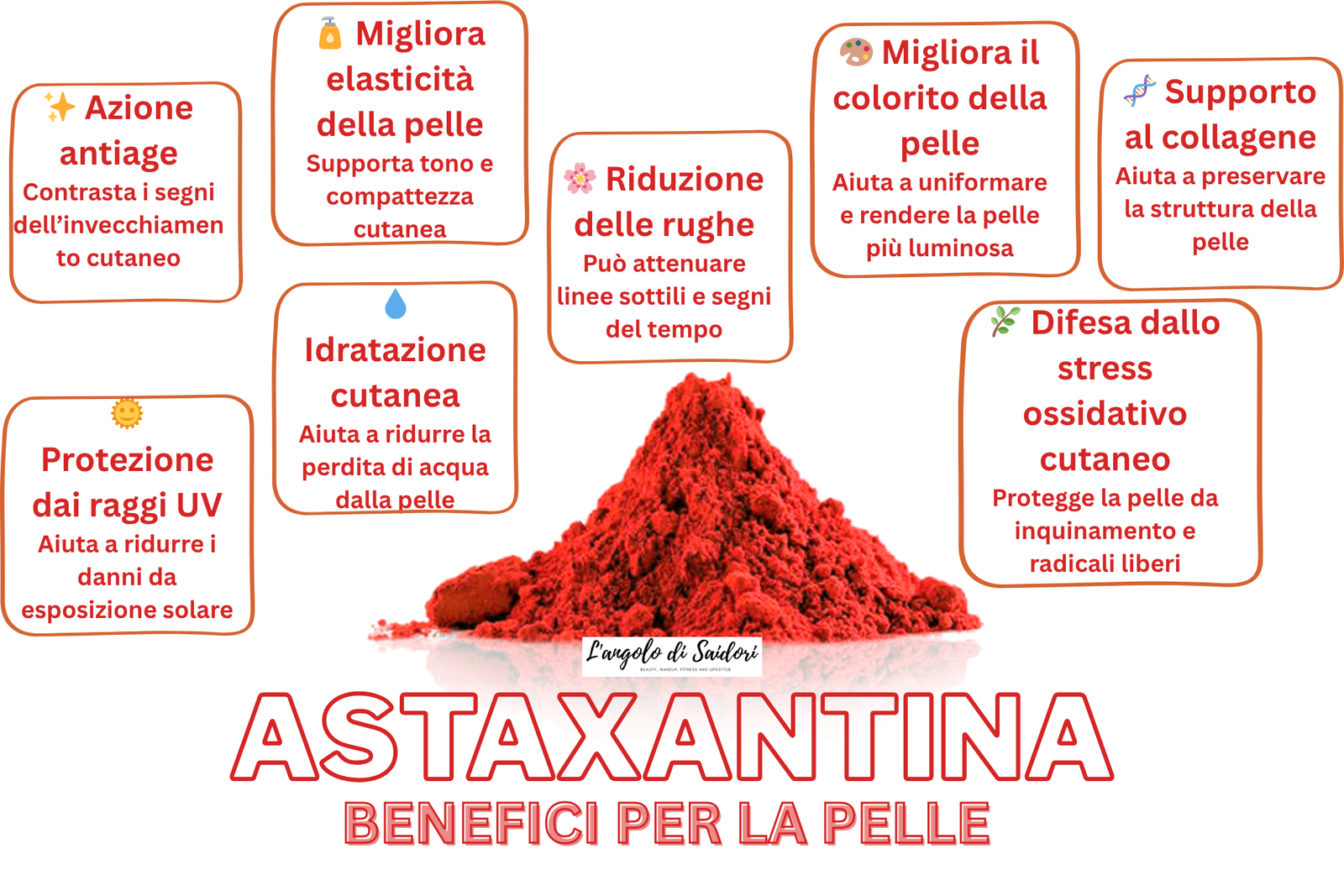 astaxantina a cosa serve benefici per la pelle scheda informativa 