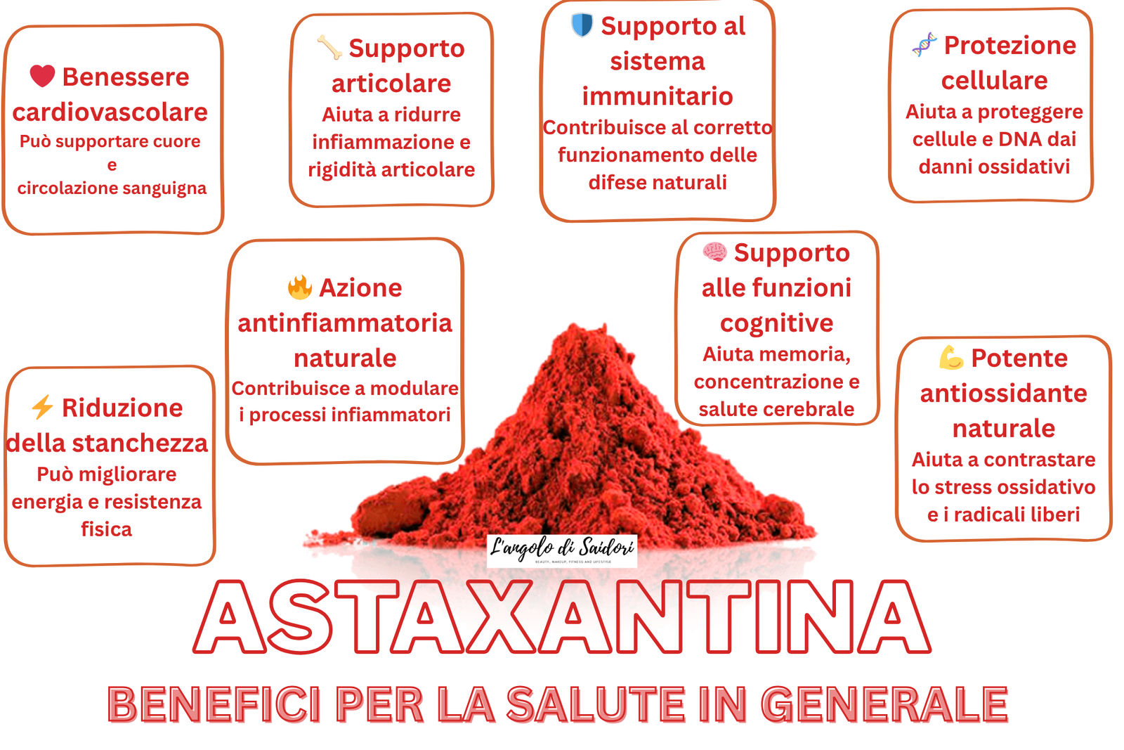 astaxantina a cosa serve benefici per la salute scheda informativa 