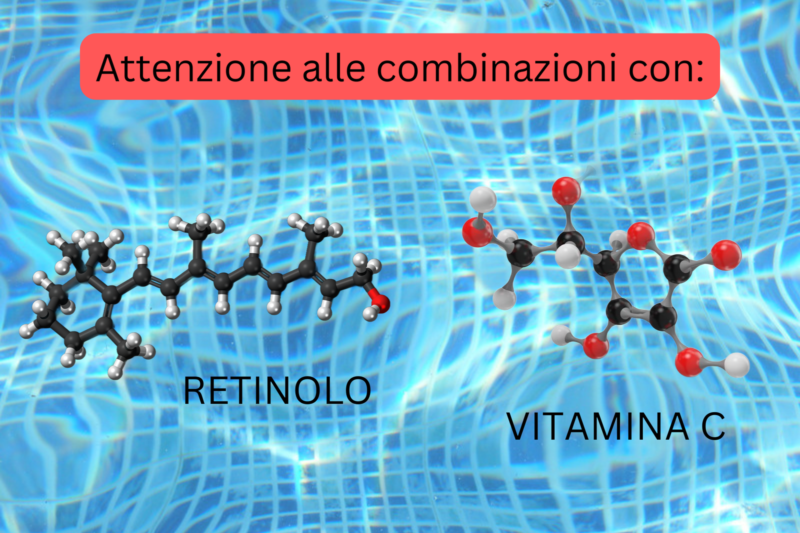 info grafica su peptidi di rame e loro combinazione con retinolo e vitamina c - concetto di skincare antiage