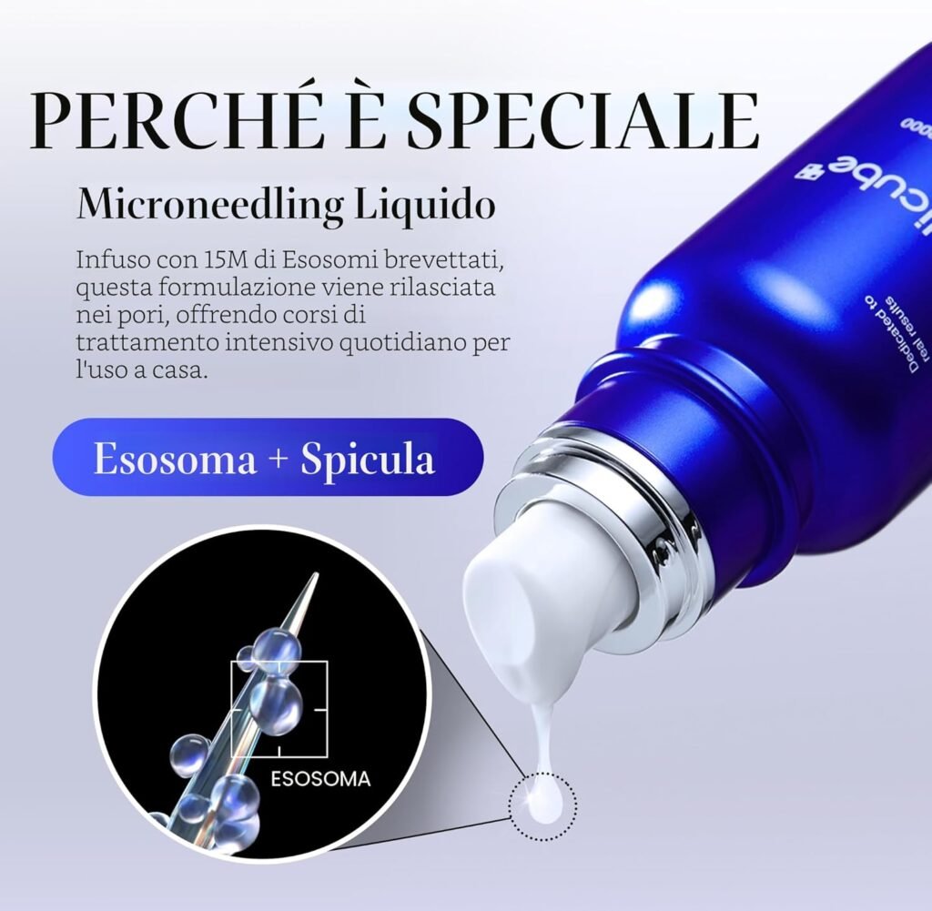 microneedling liquido siero viso con microaghi esosoma e spicule 