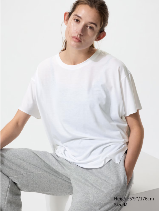 tshirt bianca perfetta UNIQLO T-shirt AIRism Oversized Girocollo
