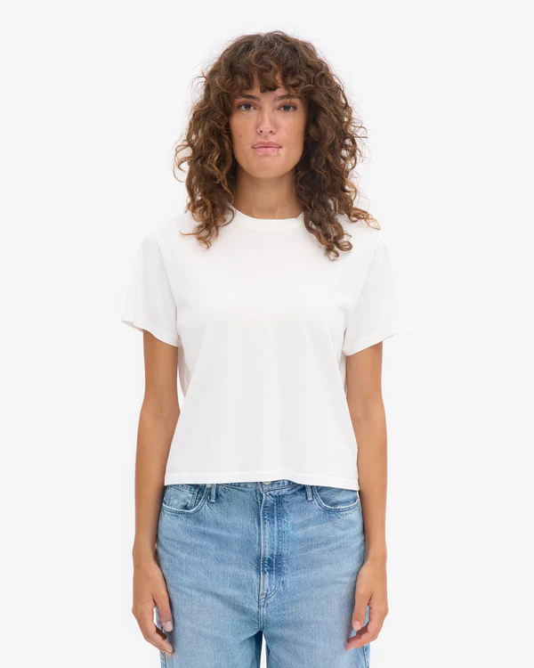 Organic Boxy Crop Tshirt bianca perfetta di COLORFUL STANDARD