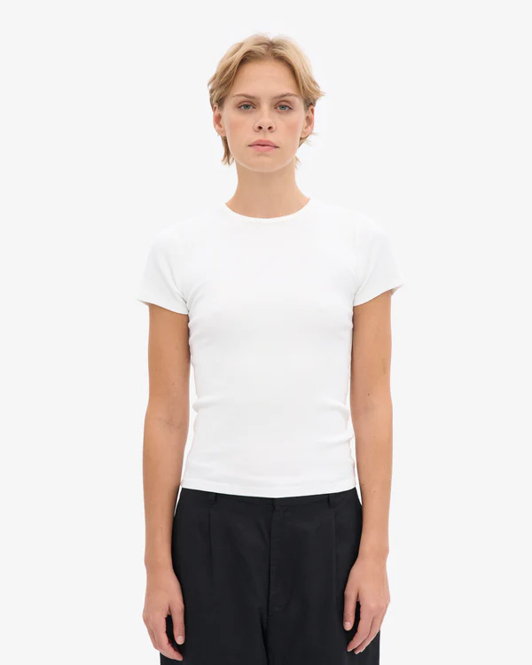 cOLORFUL sTANDARD Organic Rib T-Shirt bianca perfetta