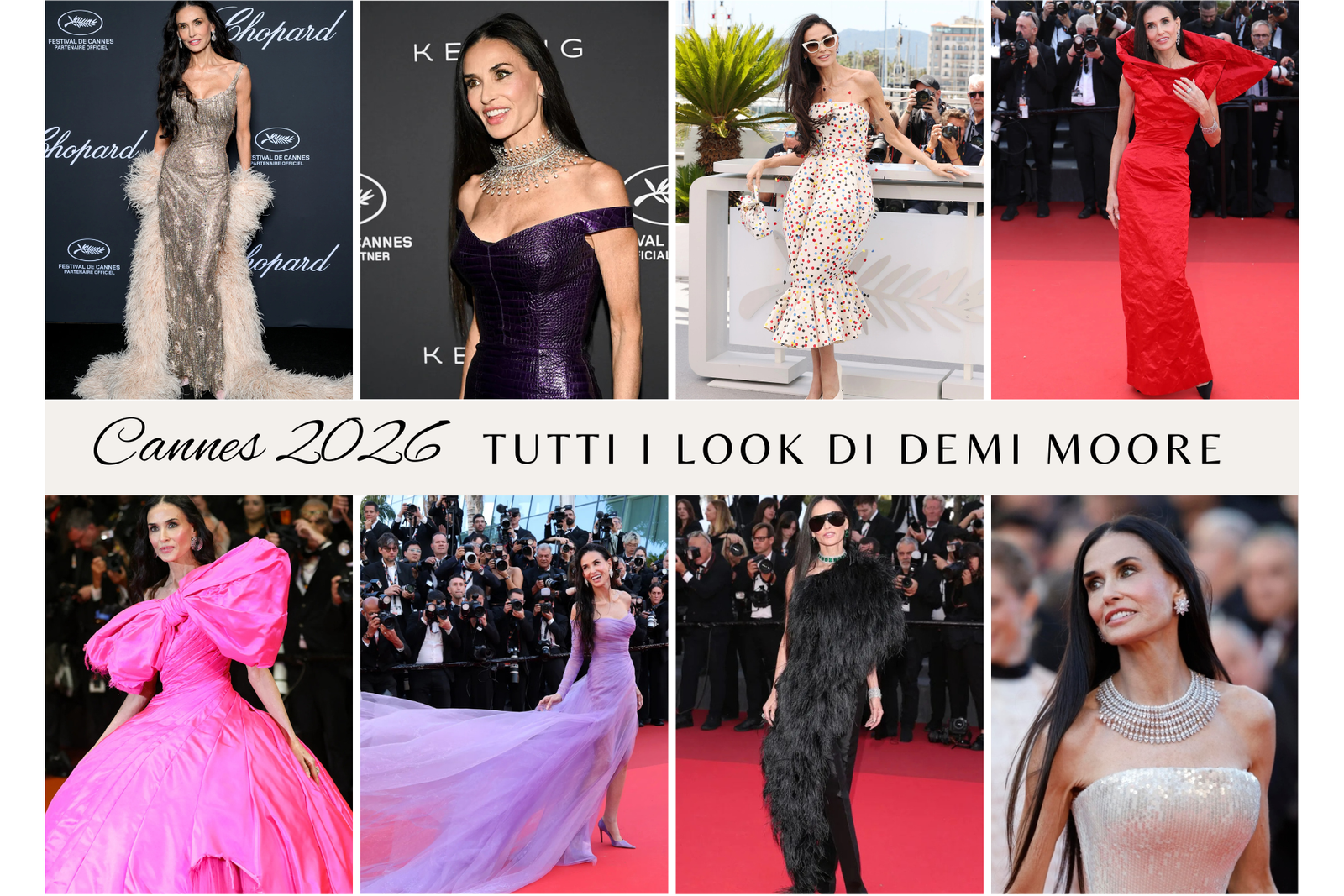 abiti di Demi Moore a Cannes 2026. carrellata di foto 