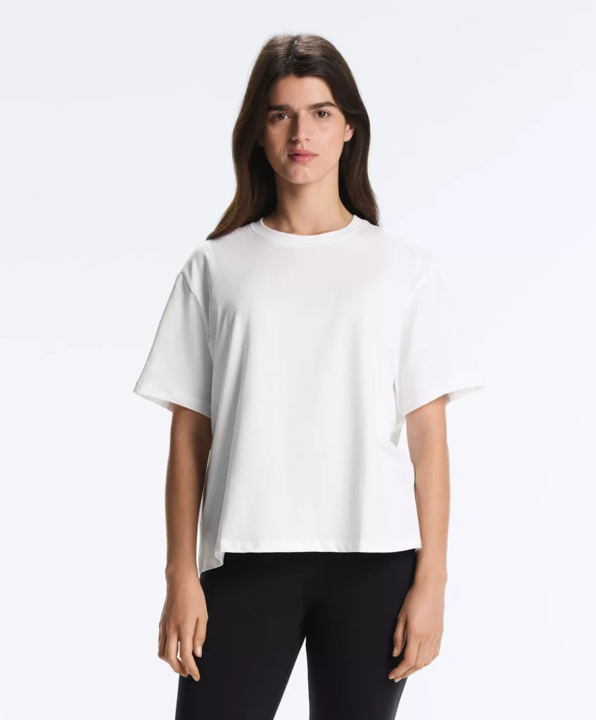 oysho tshirt bianca perfetta boxy manica corta misto cotone
