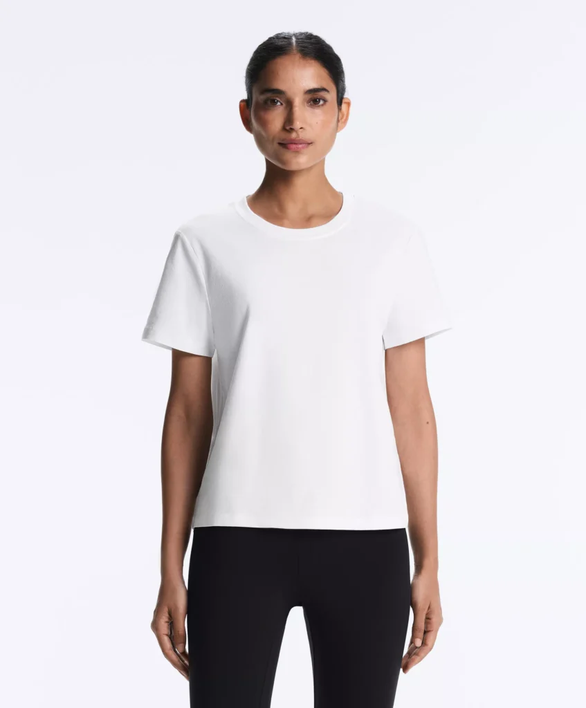 oysho tshirt bianca perfetta regular a manica corta misto cotone