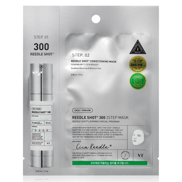 maschera con microaghi microneedling liquido viso VT Cosmetics Mild Reedle Shot 300 2-Step Mask: