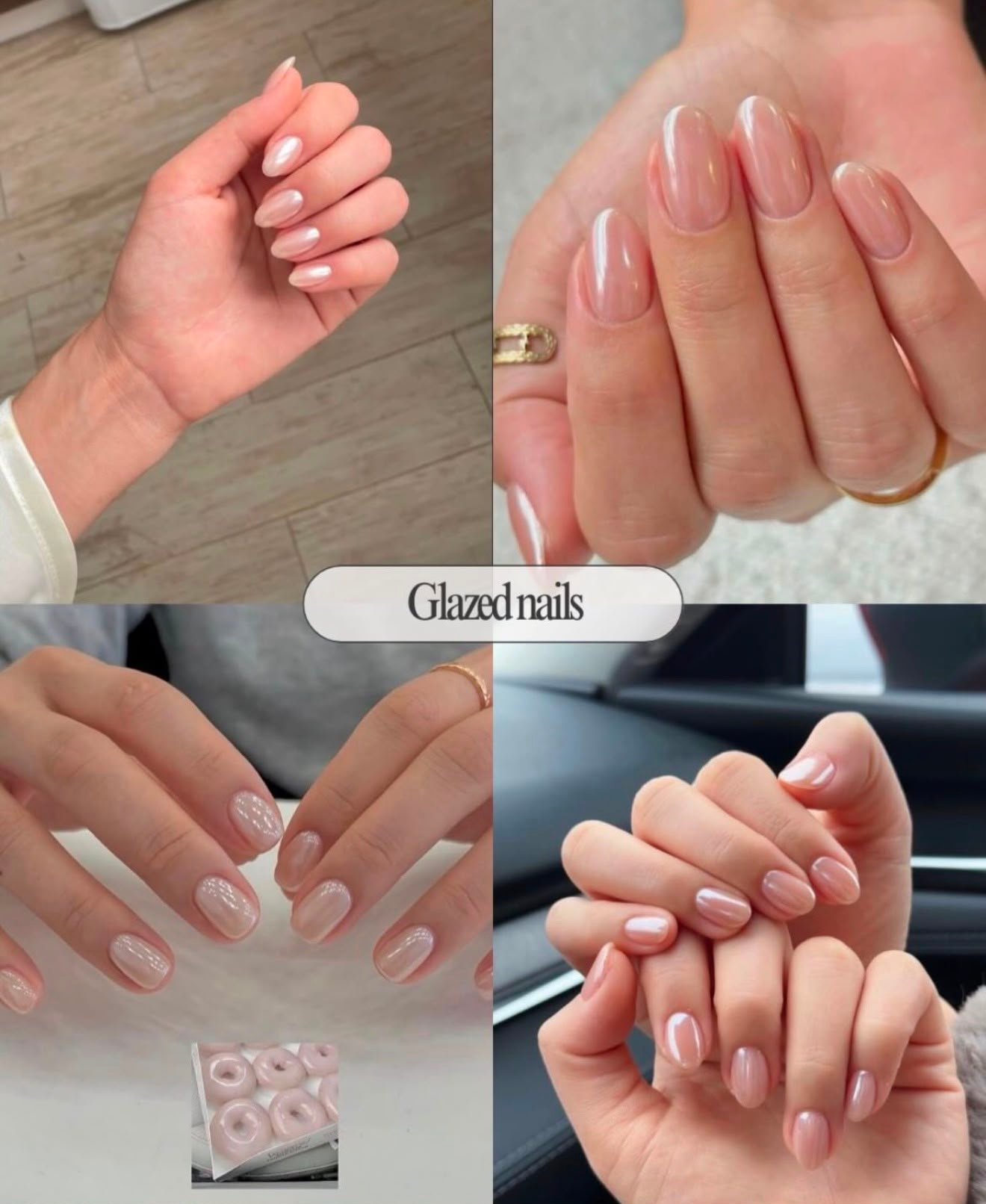 Manicure naturale per unghie corte carrellata di 4 proposte di glazed nails 