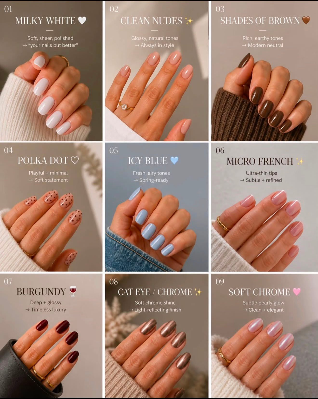 Manicure naturale per unghie corte carrellata di 6 proposte minimali di nails 
