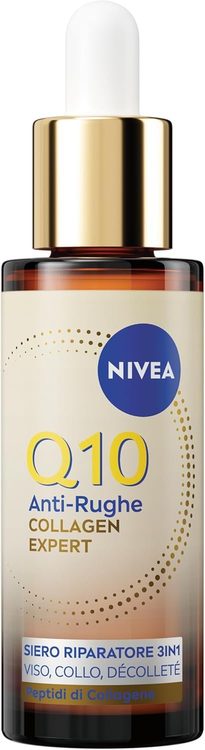 Siero antiossidante viso per l'estate al coenzima q 10 NIVEA Q10 antirughe Collagen Expert