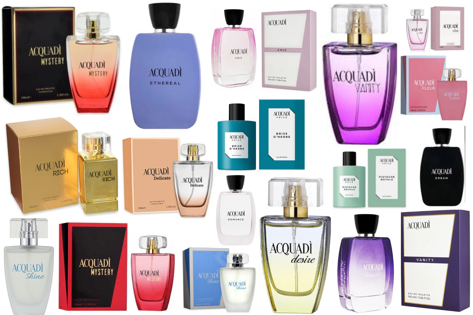 PROFUMI EQUIVALENTI TIGOTà acquadi'. collage di foto dei flaconi