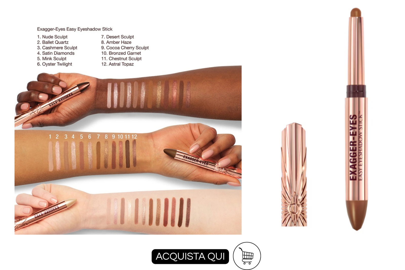 charlotte tilbury exagger eyes ombretto stick per trucco occhi veloce e semplice 