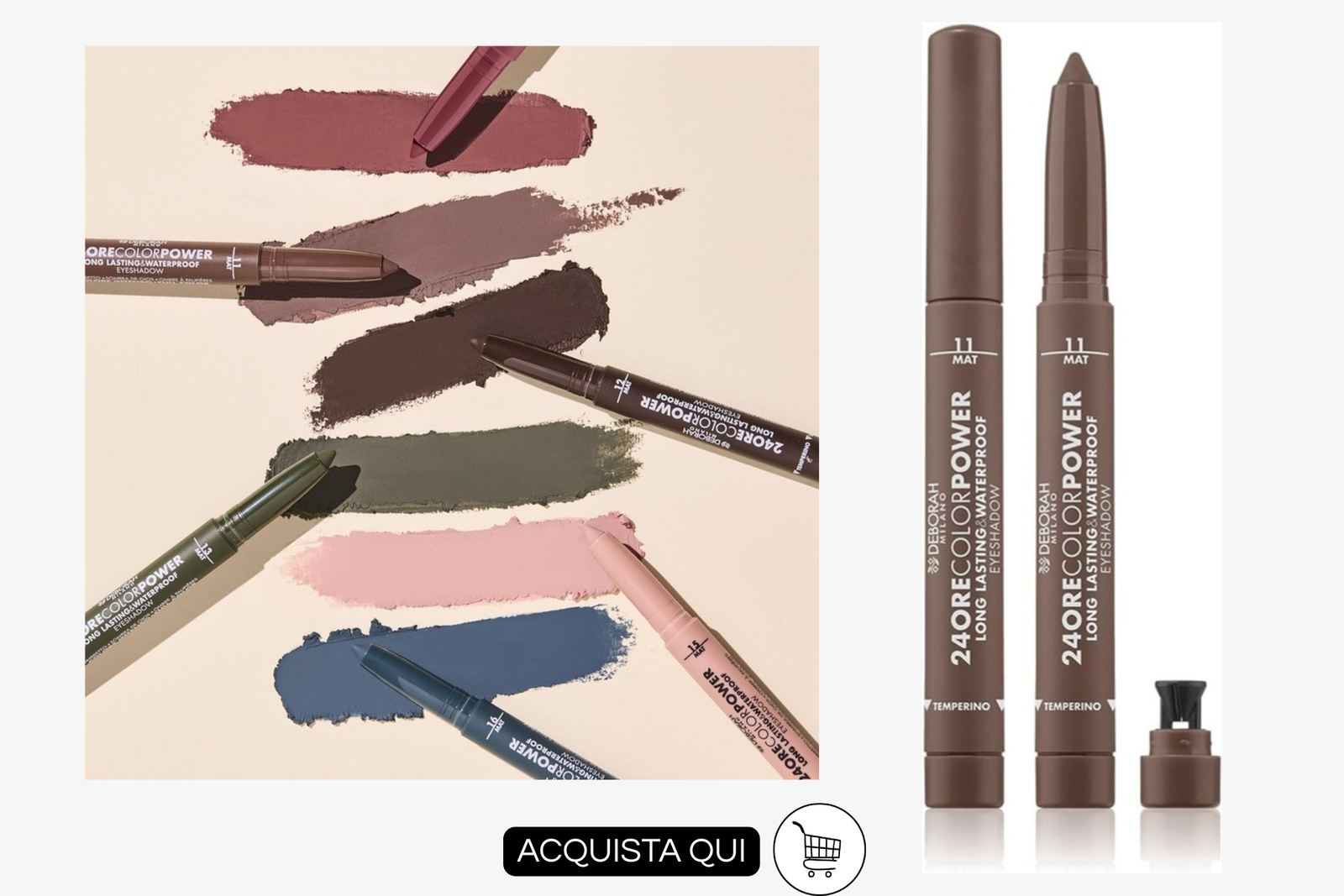 Deborah 24Ore Color Power Eyeshadow Stick per trucco occhi veloce e semplice 