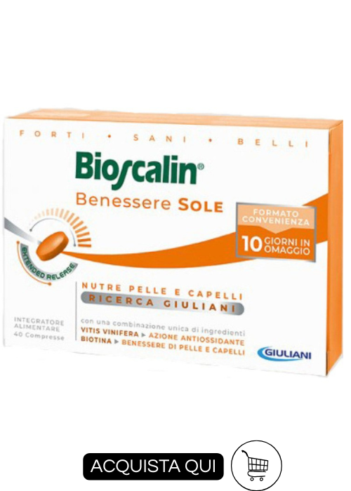 Integratori contro il fotoaging bioscalin benessere sole