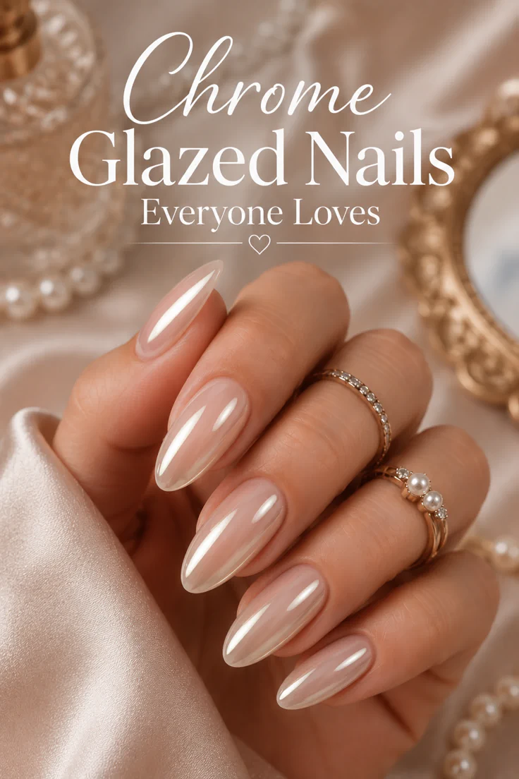 CONCETTO Unghie autunno 2026: inspo manicure glazed chrome nails 