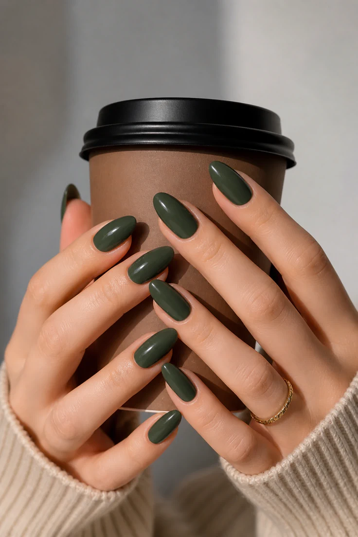CONCETTO Unghie autunno 2026: inspo manicure verde oliva