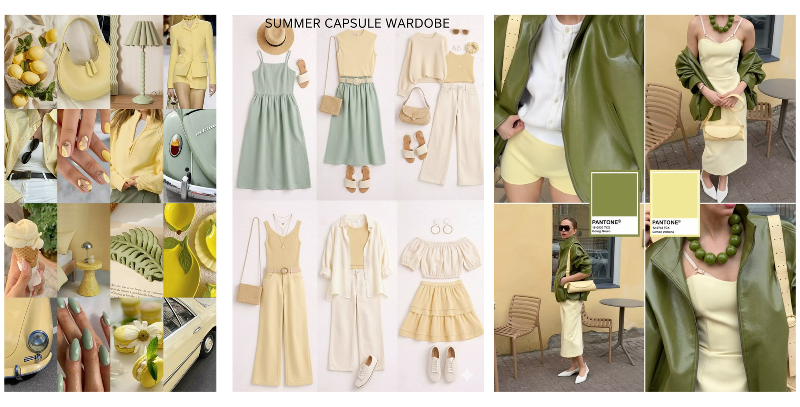 giallo burro estate 2026 idee di outfit e accessori moda in abbinamento col verde salvia 