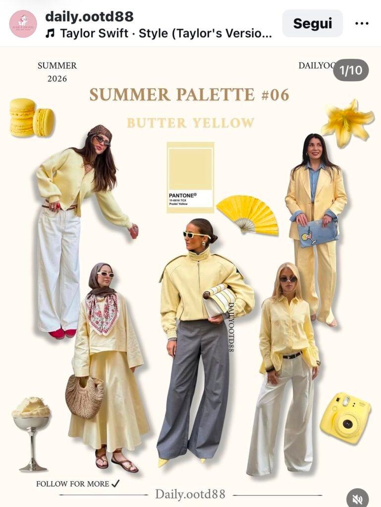 giallo burro estate 2026 idee di outfit e accessori moda 