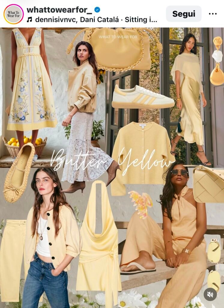giallo burro estate 2026 idee di outfit e accessori moda 